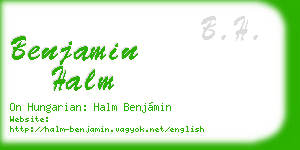 benjamin halm business card