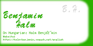 benjamin halm business card